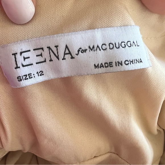 Ieena for Mac Duggal Sequin Halter Neck Sheath Gown gold size 12 - Picture 11 of 12